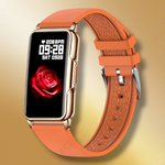 Montre connectée femme bracelet silicone Orange "Heliorix" - Vignette | Caribeole