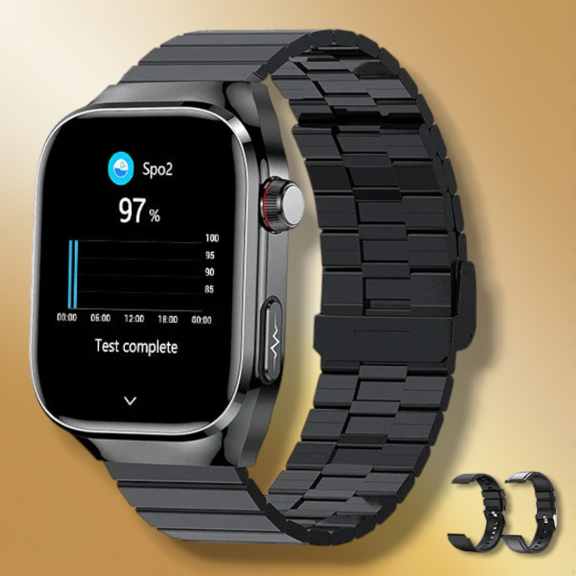 Montre connectée homme compatible iphone noire "Velthorax"