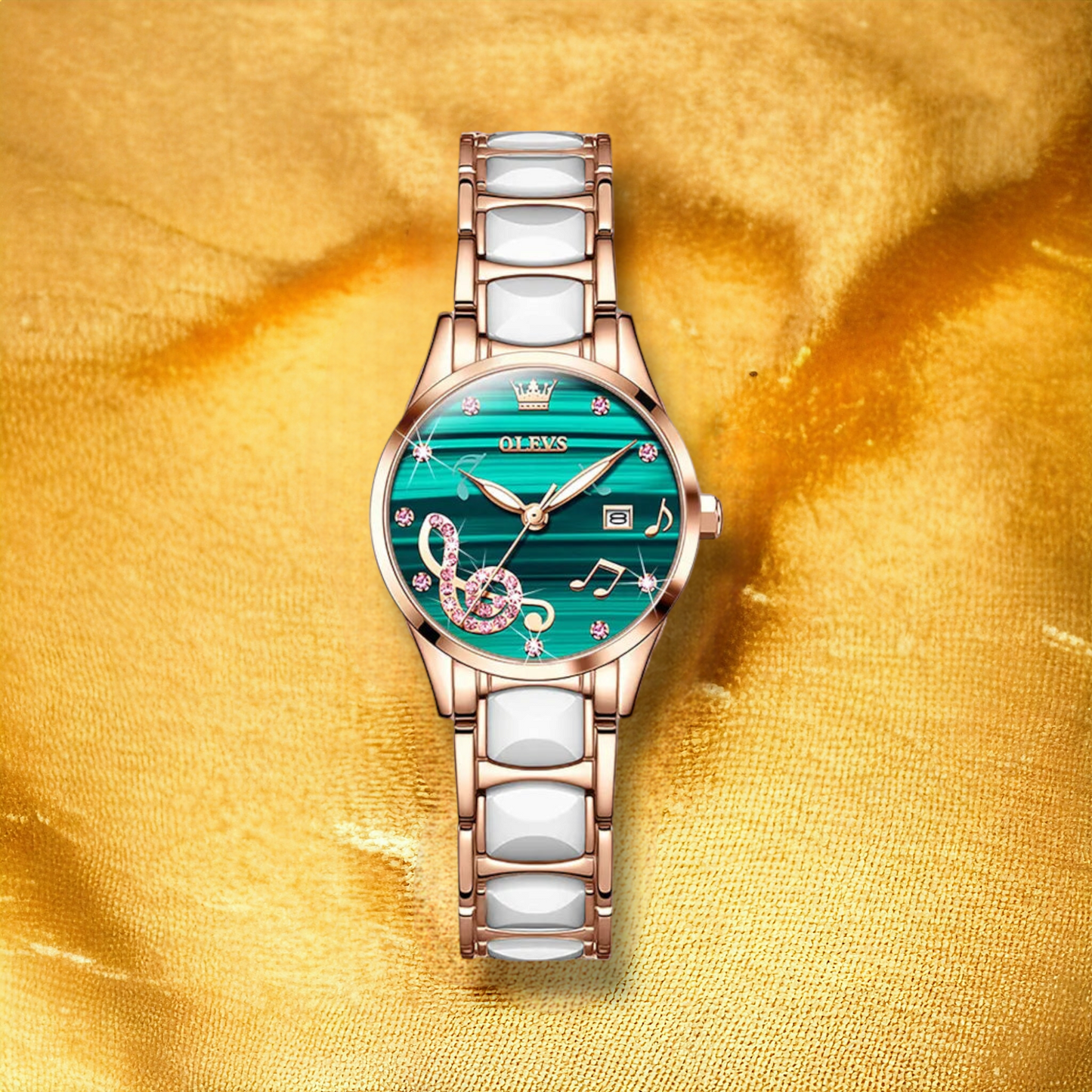 Montre Cyan Femme Bracelet Acier blanc - "Vita" | CARIBEOLE