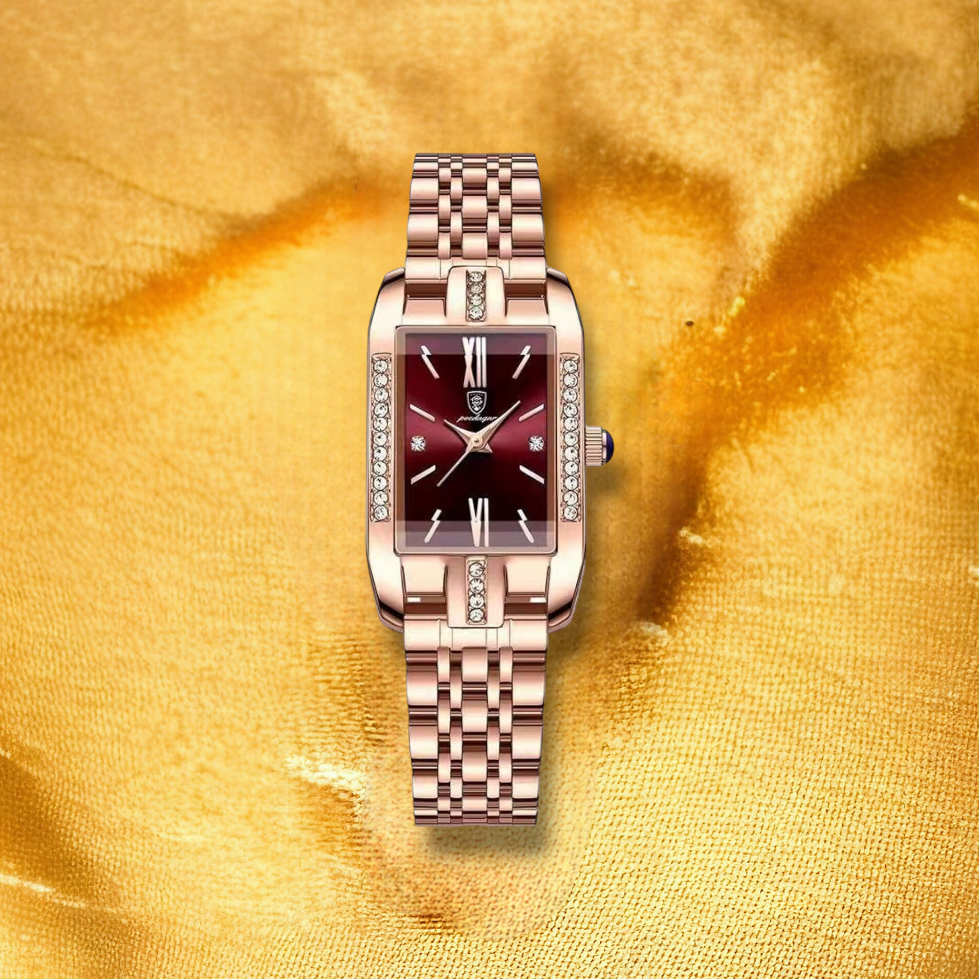 Montre Femme Carrée Rose Or - "Lyna" | CARIBEOLE