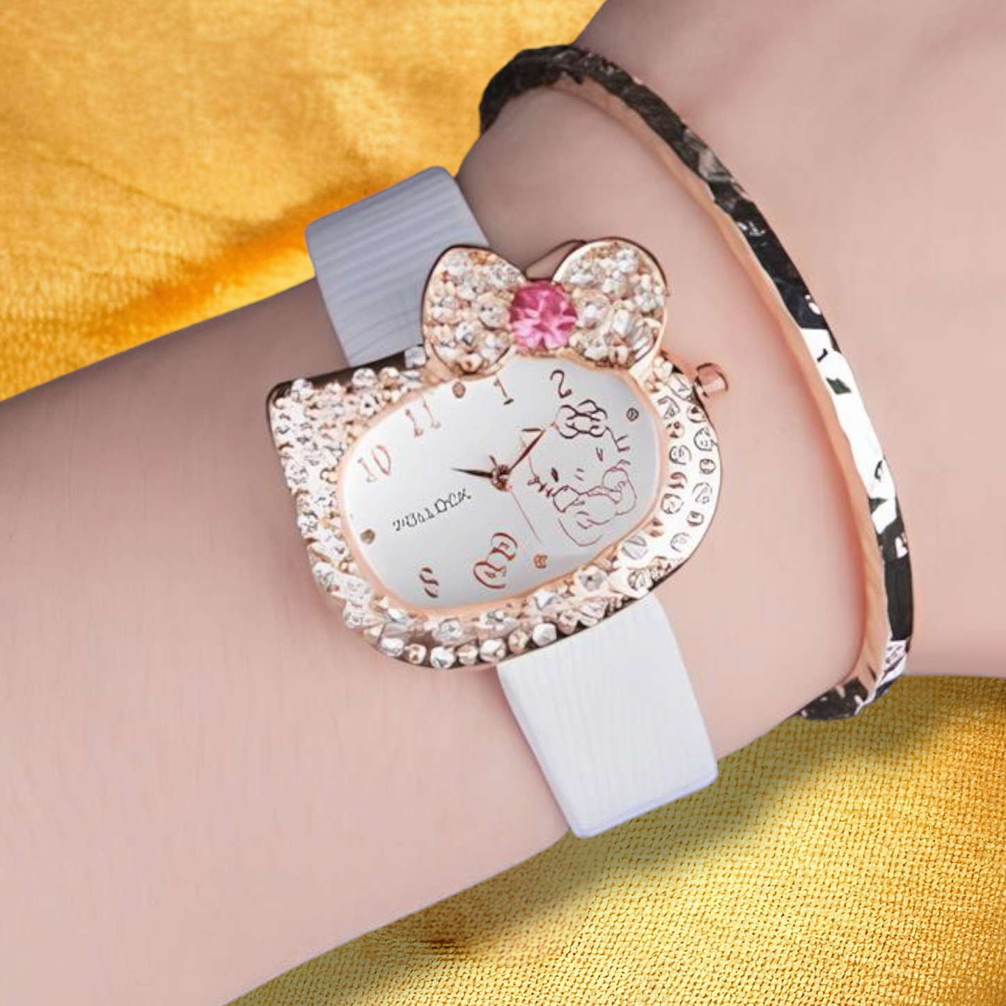 Montre Fille 10 Ans Hello Kitty Blanche - "Kinya" | CARIBEOLE