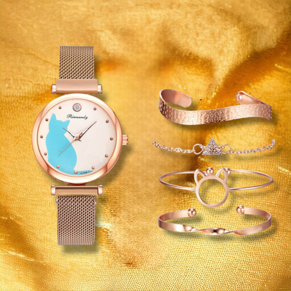 Ensemble Montre Femme CHATS - "Zaya" | CARIBEOLE