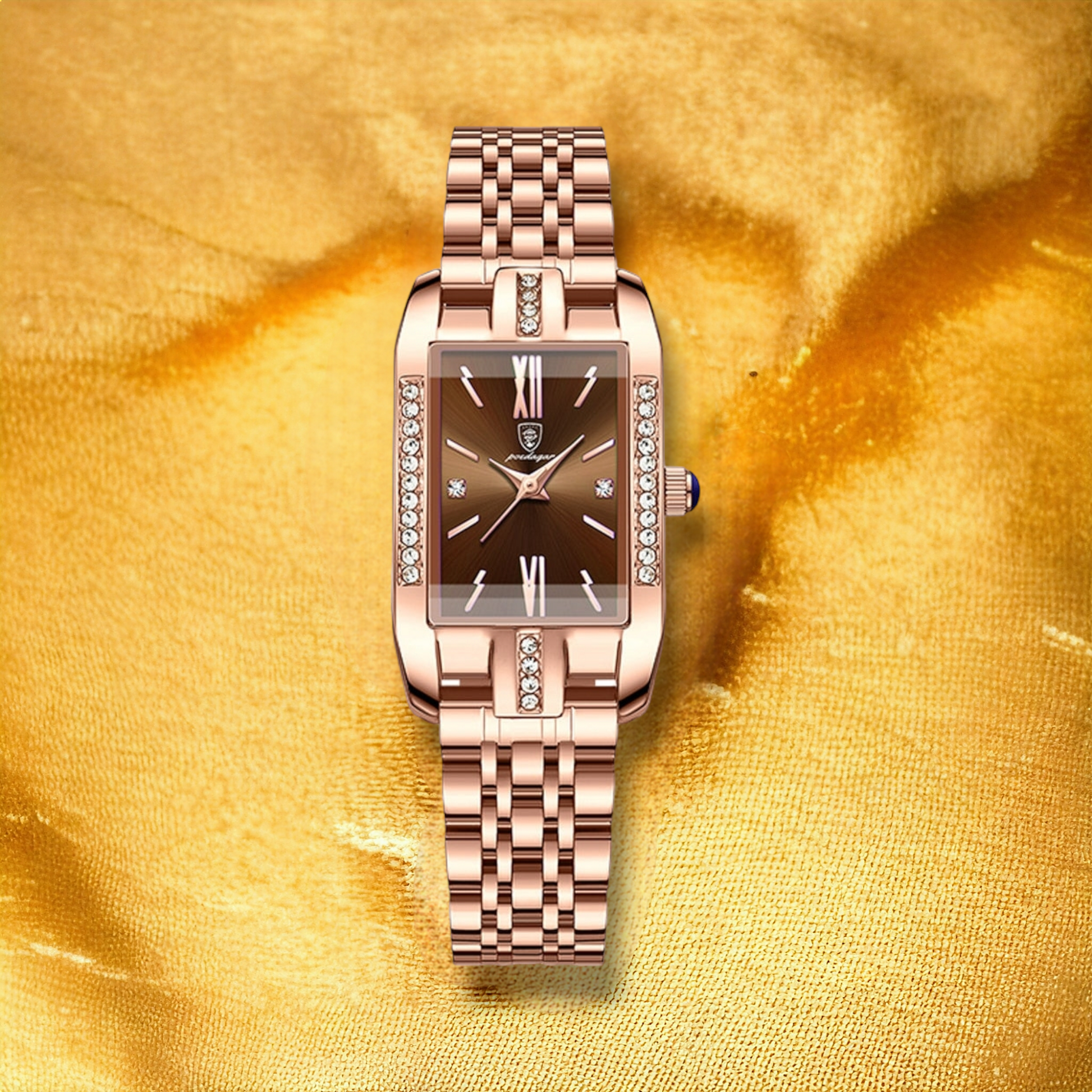 Montre Femme Carrée Rose Or - "Fara" | CARIBEOLE