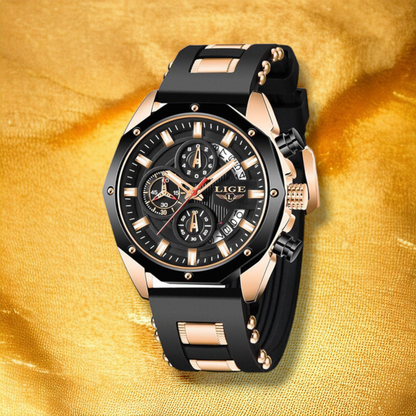 Montre Noire Femme Rose Or - "Tola" | CARIBEOLE