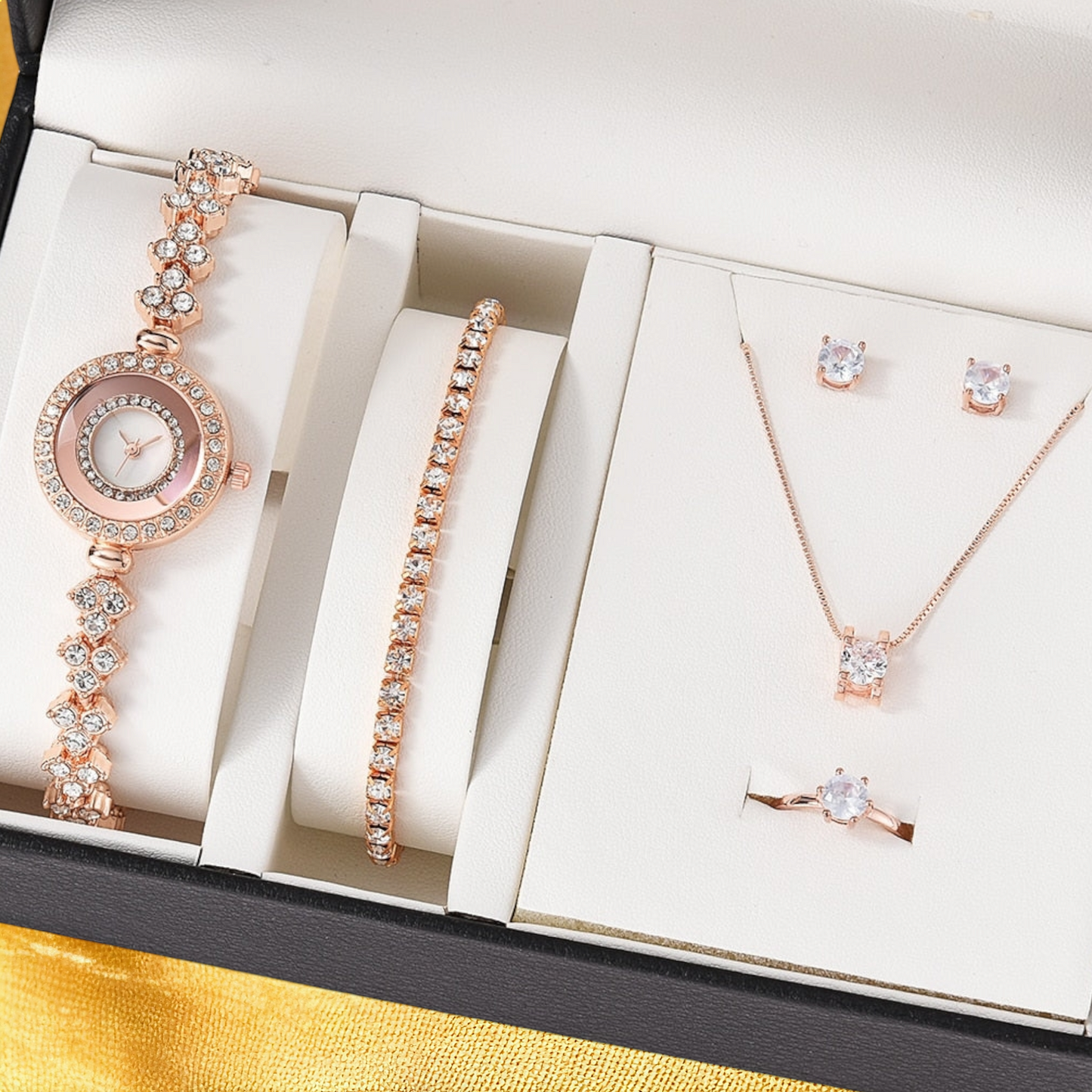 Coffret Montre Bracelet Rose Or - "Vina"