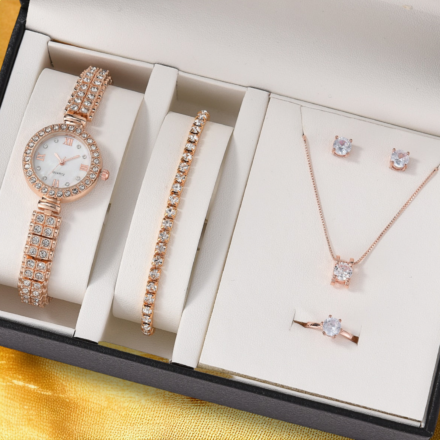 Coffret Montre Bracelet Rose Or - "Vina"