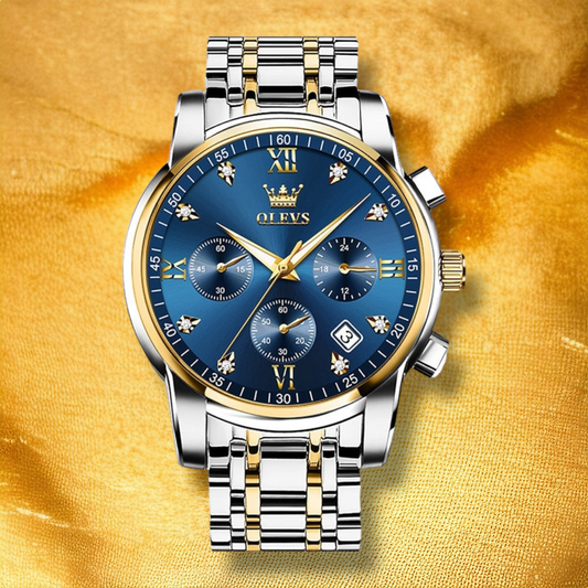 Montre Femme Bleue Bracelet Acier - "Bela" | CARIBEOLE