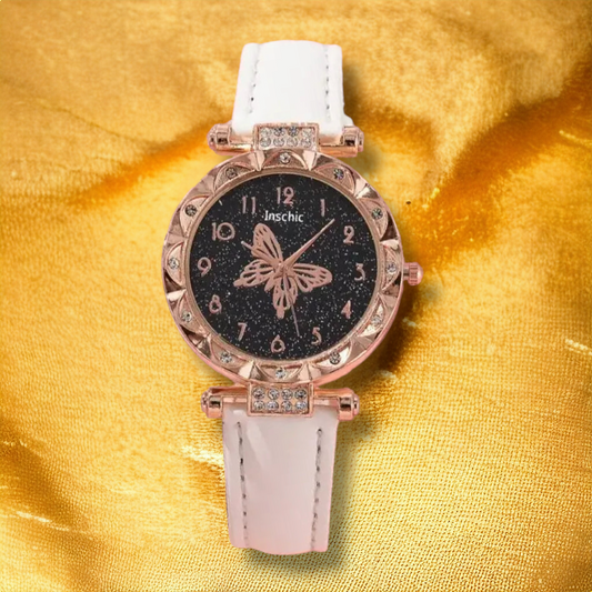 Coffret montre papillon blanche -  "Galina"