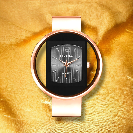 Montre femme Cadran original rose gold et noir - "Avianna"