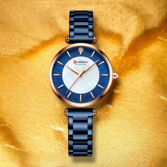 Montre Femme en Acier Quartz Bleu - "Elayna"