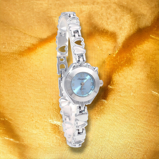 Montre femme élégante petit cadran bleu - "Amalia"