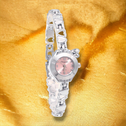 Montre femme élégante avec petit cadran rose - "Alyssa"